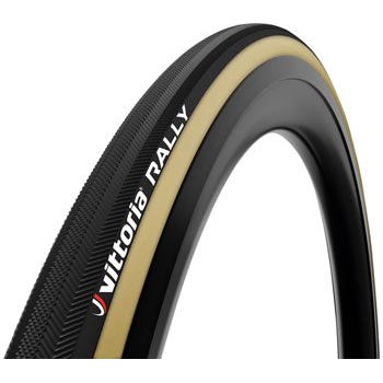 Vittoria Rally Tire - 700 x 25, Tubular, Folding, Black/Tan, 220tpi